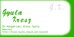 gyula kresz business card